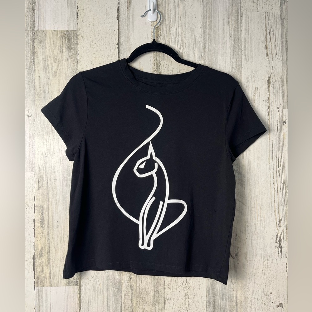 Baby Phat Black Tee with White Logo Large